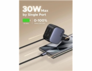 UGREEN rychlonabíječka do auta se zatahovacím kabelem 60W 3-Port, 2x USB-C,1x USB-A, GaN, stříbrná