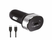 WG - Autonabíječka 1x USB-C, PD 20 W, + kabel Type-C na Type-C, černá