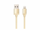 WG - Datový kabel Lightning MFI na USB-A, 1 metr, zlatá