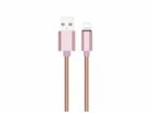 WG - Datový kabel Lightning na USB-A, 1 metr, růžová