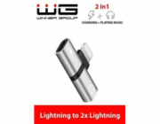 WG - Adapter Lightning (male) na Lightning 2x (female), stříbrná
