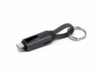WG - Kabel + magnetická kabelová klíčenka 3v1, tmavě šedá