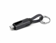 WG - Kabel + magnetická kabelová klíčenka 3v1, tmavě šedá