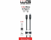 WG - Datový kabel Type-C (male) na Micro USB (male), 1 metr, černá