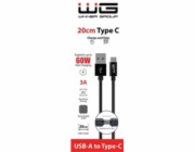 WG - Datový kabel Type-C na USB-A, 20 cm, černá
