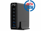 GEMBIRD 6-port 240 W GaN USB, Rýchlonabíjačka 240W
