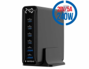 GEMBIRD 6-port 240 W GaN USB, Rýchlonabíjačka 240W