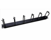 19" vyvazovací panel LEXI-Net 1U, celokovový, 6x úchyt 40x80mm, černý