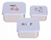 Lassig Snackbox Happy Fruits Cherry nerezová ocel 3 ks.