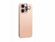 Amazingthing AR hliníkové tvrzené sklo se 3 čočkami a rámečkem pro fotoaparát pro iPhone 16 Pro / 16 Pro Max - růžovo-zlaté
