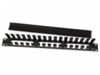 19" vyvazovací panel 1U, celokovový s krytem 40x70mm, prů...