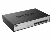 D-Link DGS-1008MP 8-port Gigabit PoE switch, 8x gigabit PoE RJ45, PoE budget 140W