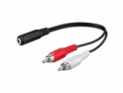 PremiumCord Kabel Jack 3,5mm-2xCINCH F/M 20cm