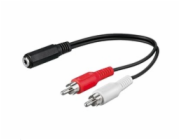 PremiumCord Kabel Jack 3,5mm-2xCINCH F/M 20cm