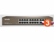 Tenda TEG1024D 24x Gigabit Switch, Fanless-bez ventilátorů, Rackmount, ochrana proti přepětí