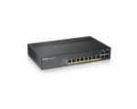 Zyxel GS1920-8HPV2 10-port Smart Managed PoE Switch Switch, 8x gigabit RJ45, 2x gigabit RJ45/SFP, 130W pro PoE