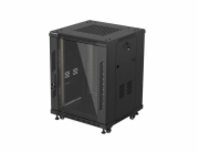 LANBERG INSTALAČNÍ RACK 19" 15U 600X600 ČERNÉ SKLENĚNÉ DVEŘE (PLOCHÉ BALENÍ)