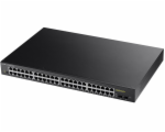 Zyxel GS1900-48HP v2 50-port Gigabit Web Smart PoE switch, 48x gigabit RJ45 (z toho 24x PoE), 2x SFP, PoE budget 170W