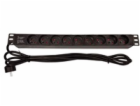 19" rozvodný panel LEXI-Net 9x230V, kabel 3m, 1U