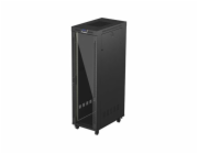 LANBERG Volně stojící skříň 19" 42U/600X1000 (v rozloženém stavu) skleněné dveře LCD černá (RAL9004)  