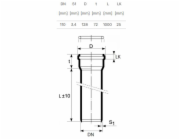 Magnaplast Pipe s hrdlem pro nízkohlučnou vnitřní kanalizaci UdBEM 110mm 1m (146240)