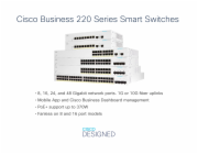 Cisco switch CBS220-24FP-4X (24xGbE,4xSFP+,24xPoE+,382W)