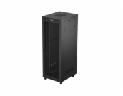 Volně stojící racková skříň 19 palců 47U 800x1000mm, perforovaná LCD dvířka (FLAT PACK) černá
