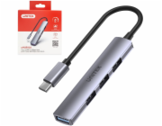 USB HUB Unitek UNITEK HUB USB-C 1XUSB-A 5 GBPS, 3XUSB-A 2.0 ALU