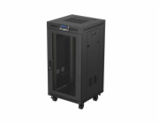 Volně stojící skříň 19 palců 22U 600x600 perforované dveře LCD (ploché balení) V2 černá