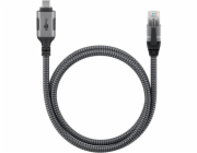 Goobay Ethernetový kabel USB-C 3.2 Gen2 samec > RJ-45 samec (černo-stříbrný, 3 metry, opletený textilní plášť)