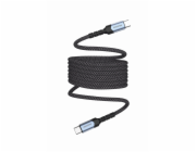 Swissten magnetický datový kabel samonavíjecí usb-c / usb-c 1 m
