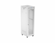 Lanberg 19palcová 42U 600x800 stojanová rozvaděčová skříň s perforovanými dveřmi, LCD, šedá (ploché balení)