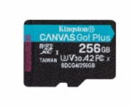 Kingston MicroSDXC karta 256GB Canvas Go! Plus, R:200/W:160MB/s, Class 10, UHS-I, U3, V30, A2 + Adaptér