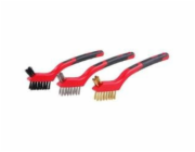 Festa Sada ručních kartáčů (nerez, nylon, mosaz), 180 mm plast, 3 ks