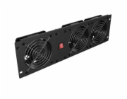VERTIKÁLNÍ VENTILAČNÍ PANEL 19" 3U PRO RACK TŘI VENTILÁTORY 230V ČERNÝ LANBERG