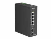 D-Link DIS 100G-06P - Prepínac - prumyslový - nerízený - 4 x 10/100/1000 (PoE) + 2 x gigabitu SFP - lze montovat na konzolu DIN
