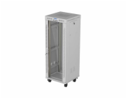 Lanberg 19" 32U 600x600 šedá stojící racková skříň s perforovanými dvířky a LCD (ploché balení)