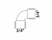 Kirchhoff úhelník 90° 24,2 mm (3/4" vnitřní průměr) bronz