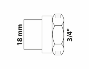 Kirchhoff přechodová objímka 18 mm x 24,2 mm (vnitřní závit 3/4") 1 objímka prázdná