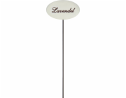 Smaltovaný bílý bylinkový kolík 30 cm levandule