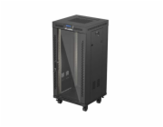 19" VOLNĚ STOJÍCÍ RACKOVÁ SKŘÍŇ 24U 600X600 ČERNÉ SKLENĚNÉ DVEŘE LCD LANBERG (FLAT PACK) V2