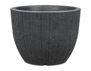 Scheurich květináč Barceo O 47 cm x 36 cm kamenitě černý