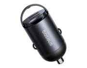 Baseus Tiny Star Mini Nabíječka do Auta USB-C/USB-C 30W Cosmic Black