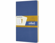 Moleskine Sada 2 zápisníků Volant, L, 13x21cm, bez potisku, 96 stran, modrá/jantarově žlutá