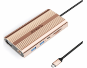 Orico XDR 12-v-1 USB-C dokovací stanice/replikátor v růžovo-zlaté barvě (ORICO-XDR-X22-RG-BP)