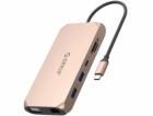 Orico XCR 12-v-1 USB-C Dock/Replikátor růžovo-zlatý (ORIC...
