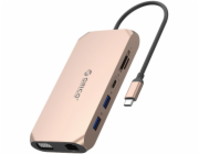Orico XCR 12-v-1 USB-C Dock/Replikátor růžovo-zlatý (ORICO-XCR-X22-RG-BP)