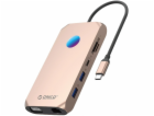 Orico XCR 12v1 RGB USB-C růžovo-zlatá dokovací stanice/re...