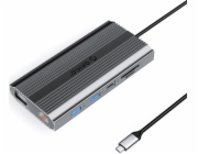Orico XDR 12-v-1 USB-C stanice/replikátor, šedá (ORICO-XDR-X22-GY-BP)