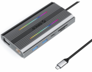 Orico XDR 12v1 RGB USB-C stanice/replikátor, šedá (ORICO-XDR-X2-GY-BP)